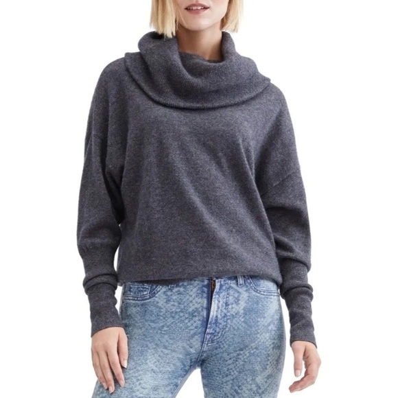 7 For All Mankind Sweaters - 7 for All Mankind Grey Cowlneck Sweater - Cashmere Wool Blend